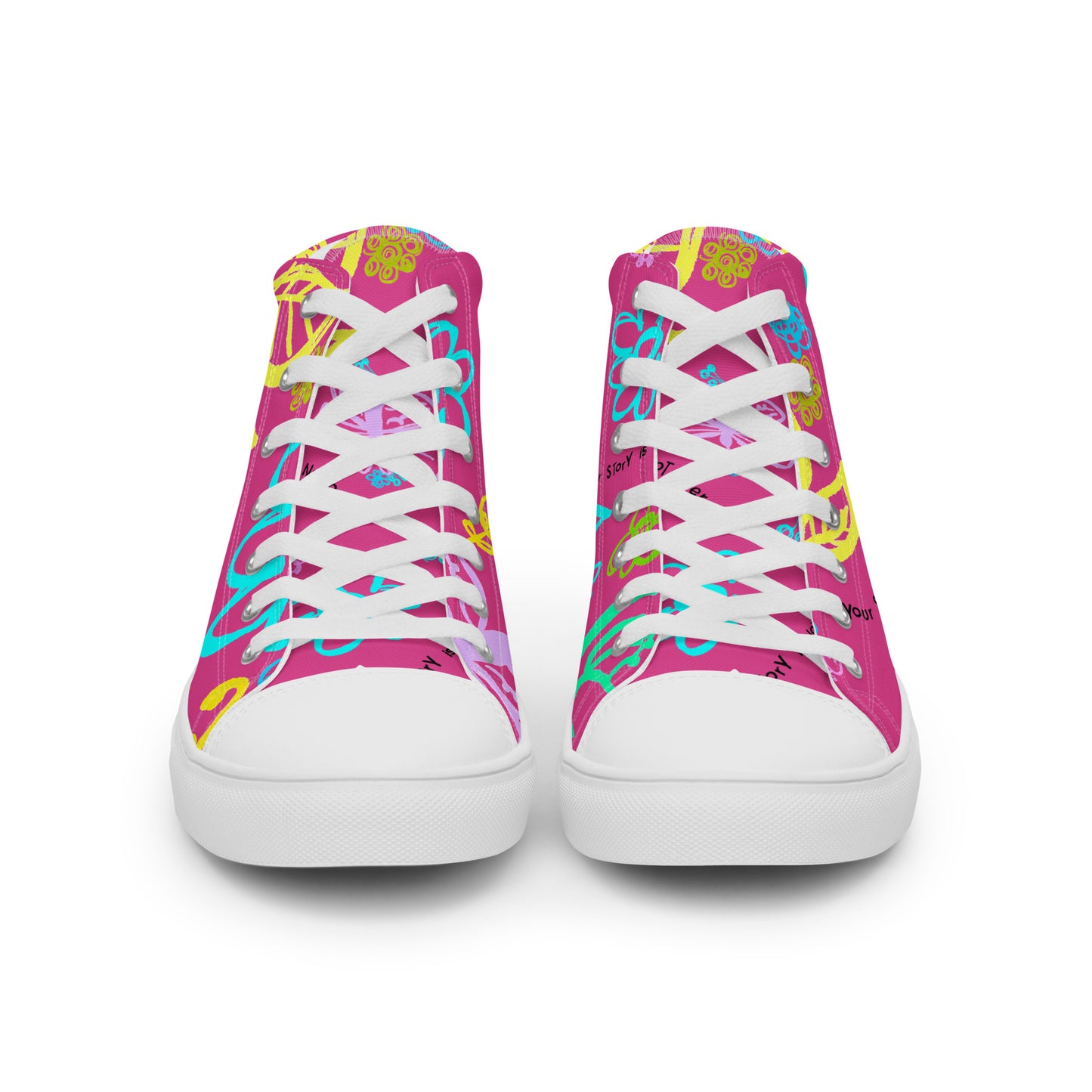 One Day At The Time Pink Women’s high top canvas shoes