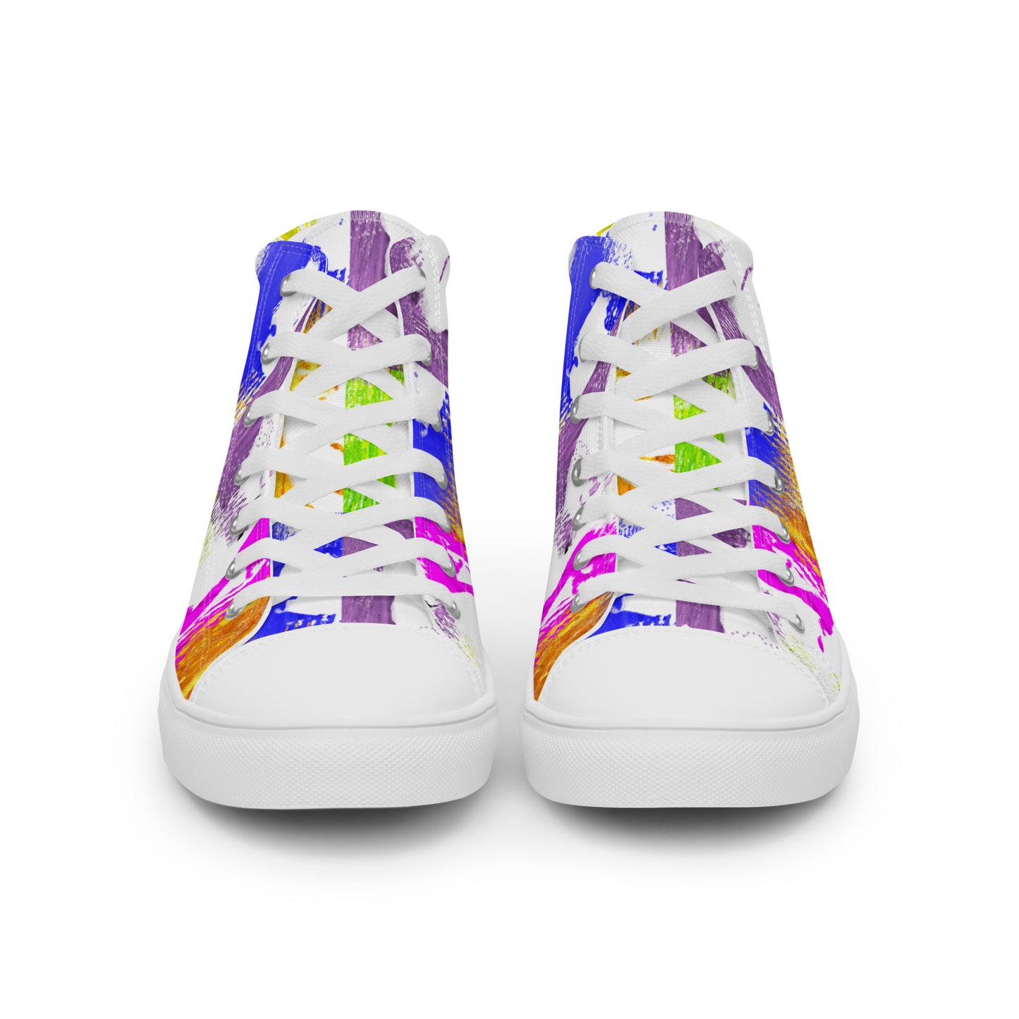 Pop-Art Bold Colorful Faces Women’s high top canvas shoes