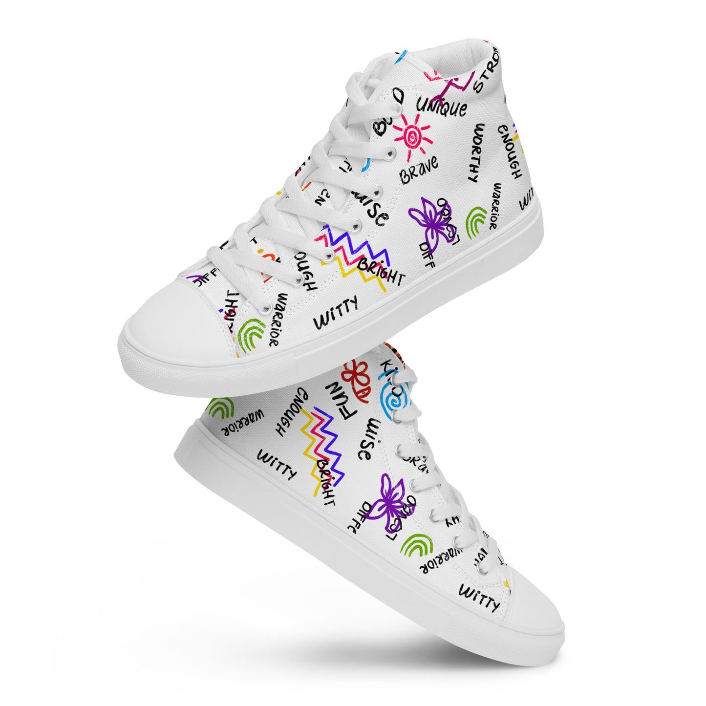 I Am Who I Am Worthy Loved Different Women’s high top canvas shoes