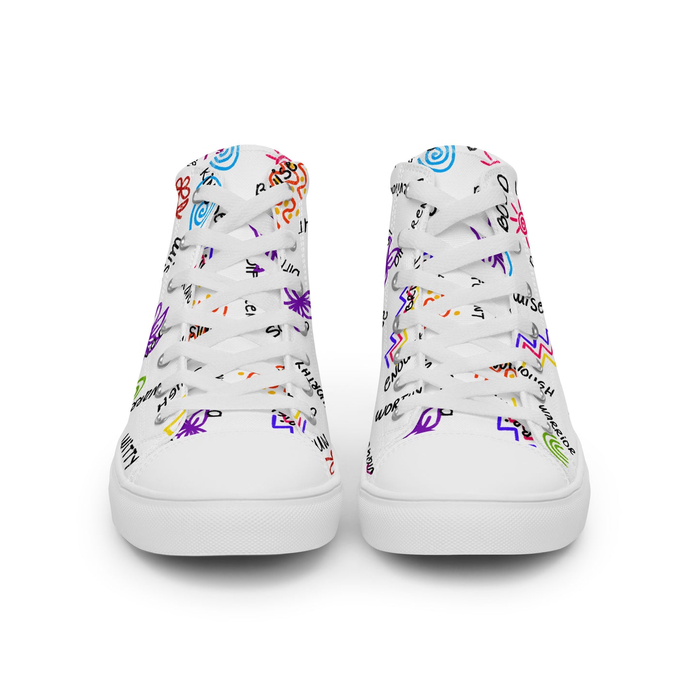 I Am Who I Am Worthy Loved Different Women’s high top canvas shoes