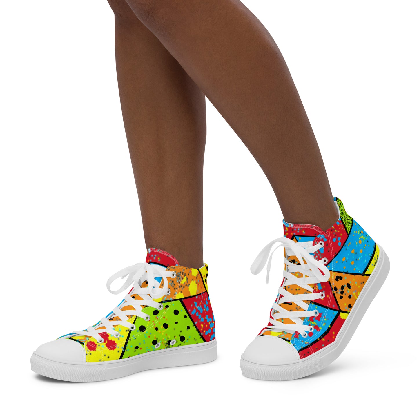 Geometric Colorful Shapes Women’s high top canvas shoes