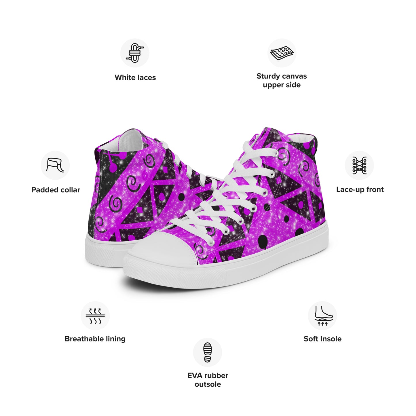 Geometry Abstract Block Women’s high top canvas shoes