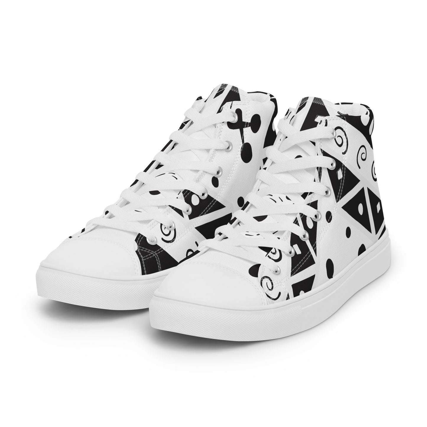 Geometry Abstraction Block Women’s high top canvas shoes