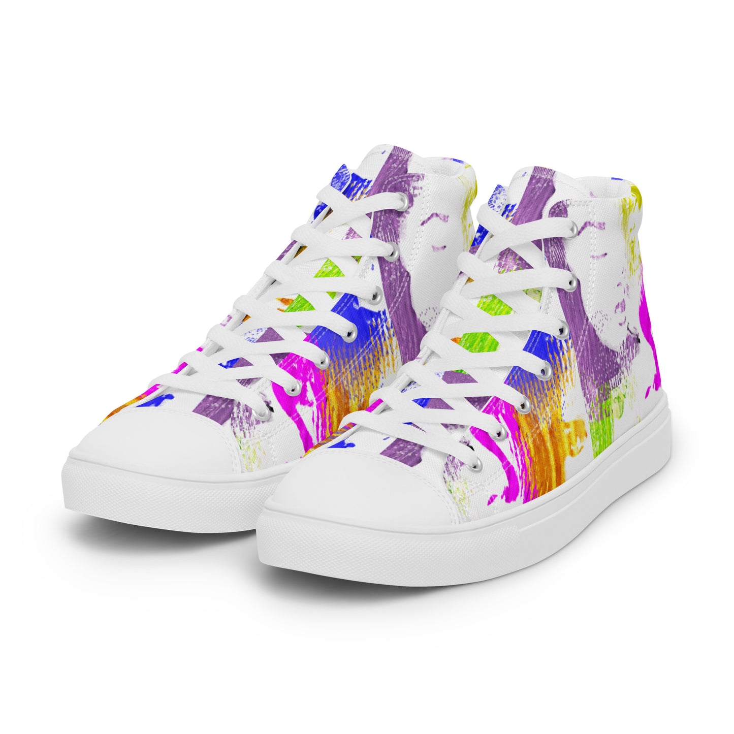 Pop-Art Bold Colorful Faces Women’s high top canvas shoes