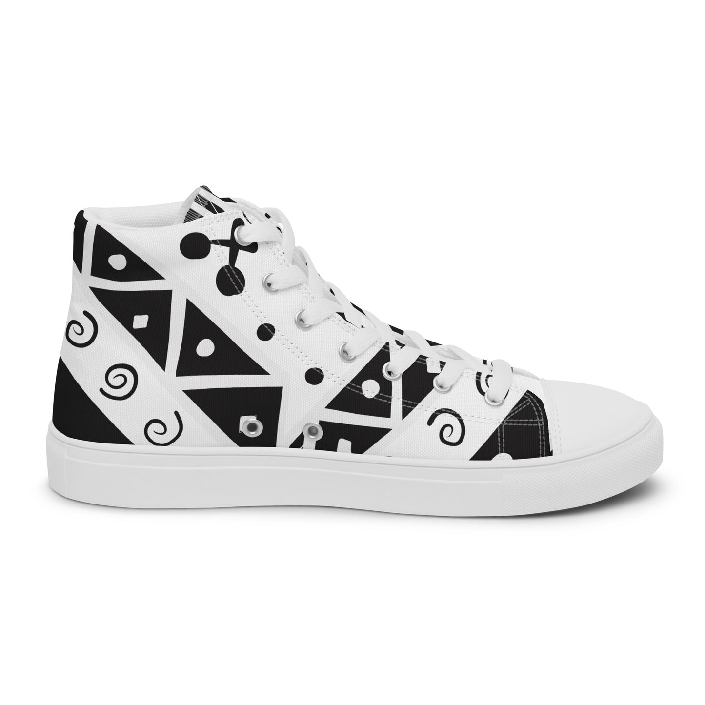Geometry Abstraction Block Women’s high top canvas shoes