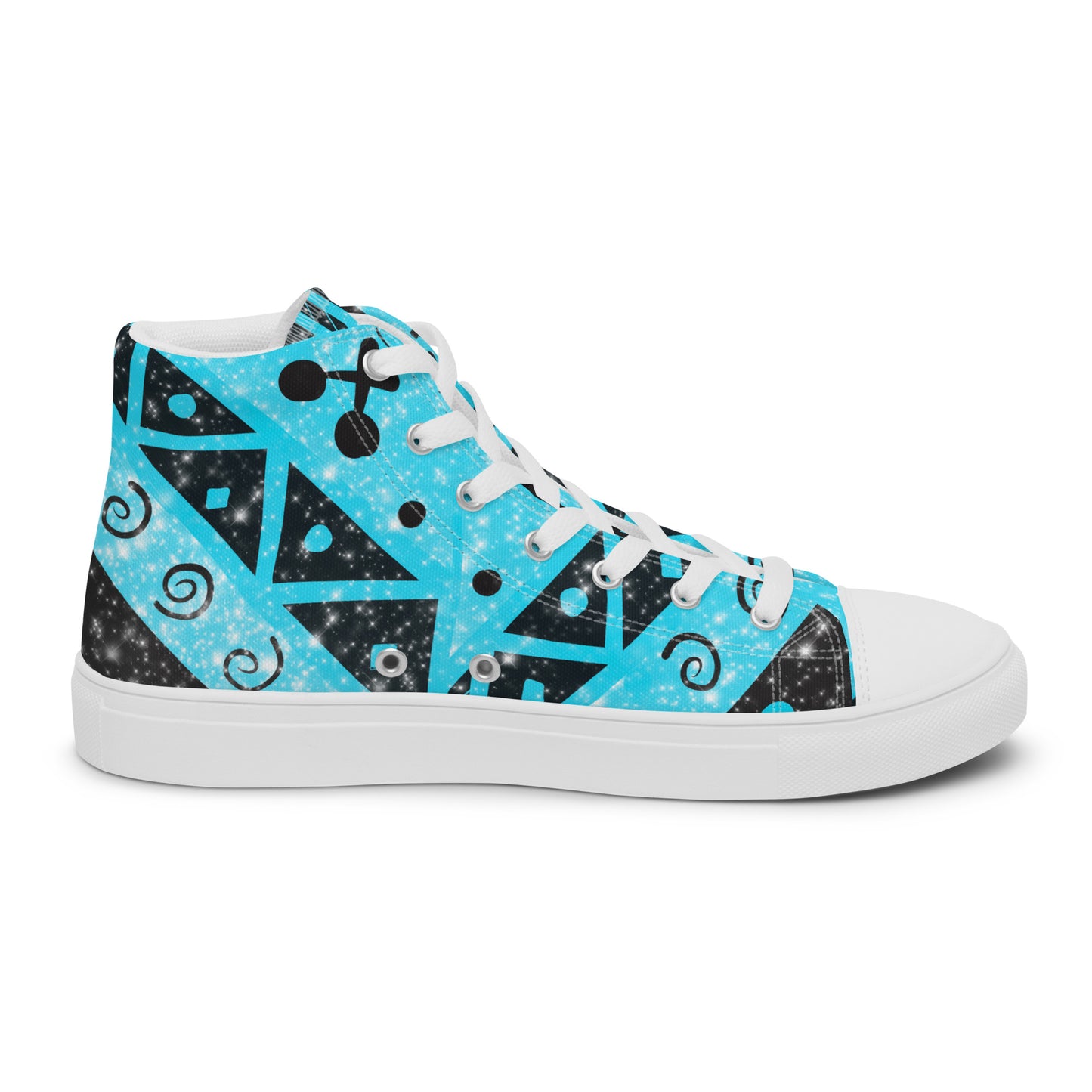 Geometry Abstraction Block Blue Women’s high top canvas shoes