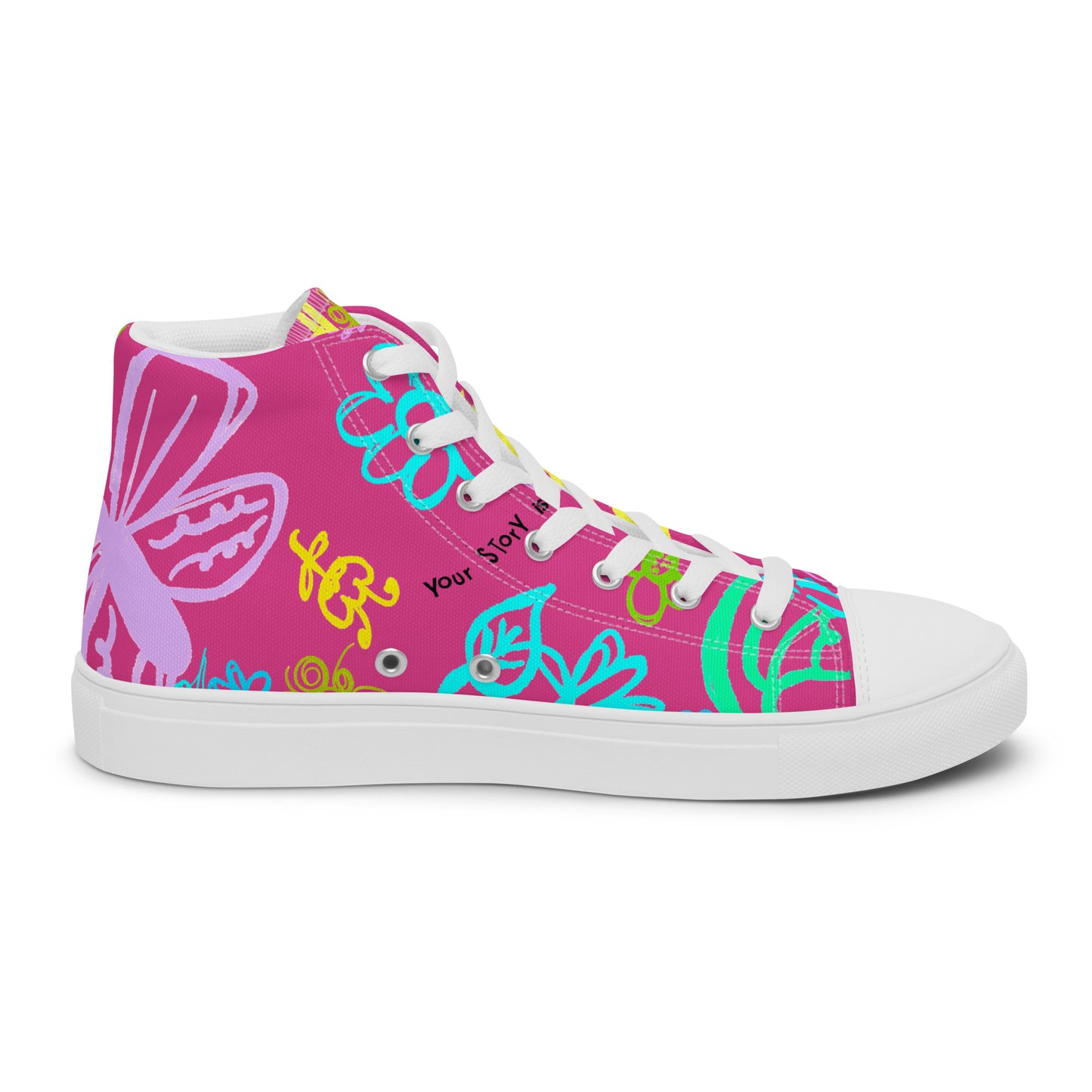 One Day At The Time Pink Women’s high top canvas shoes