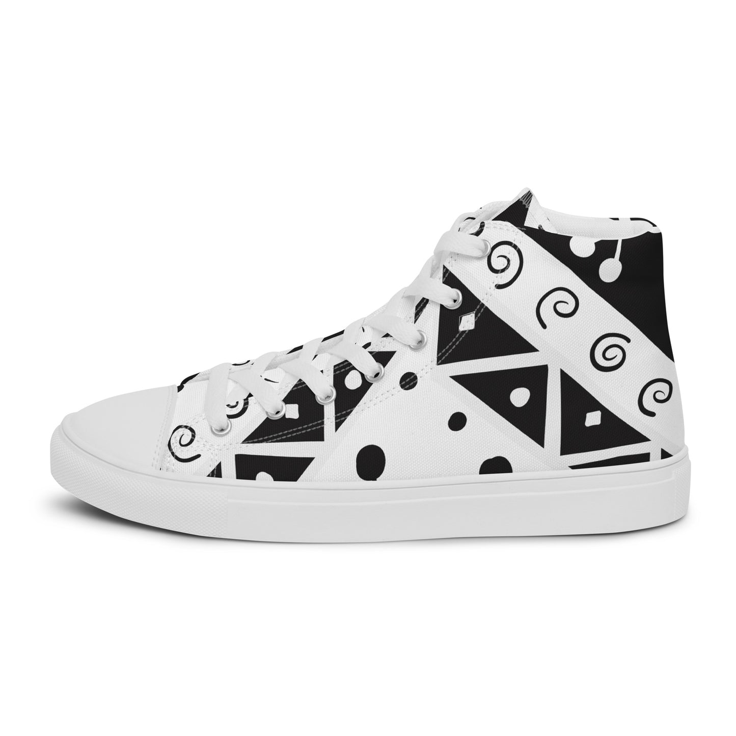 Geometry Abstraction Block Women’s high top canvas shoes