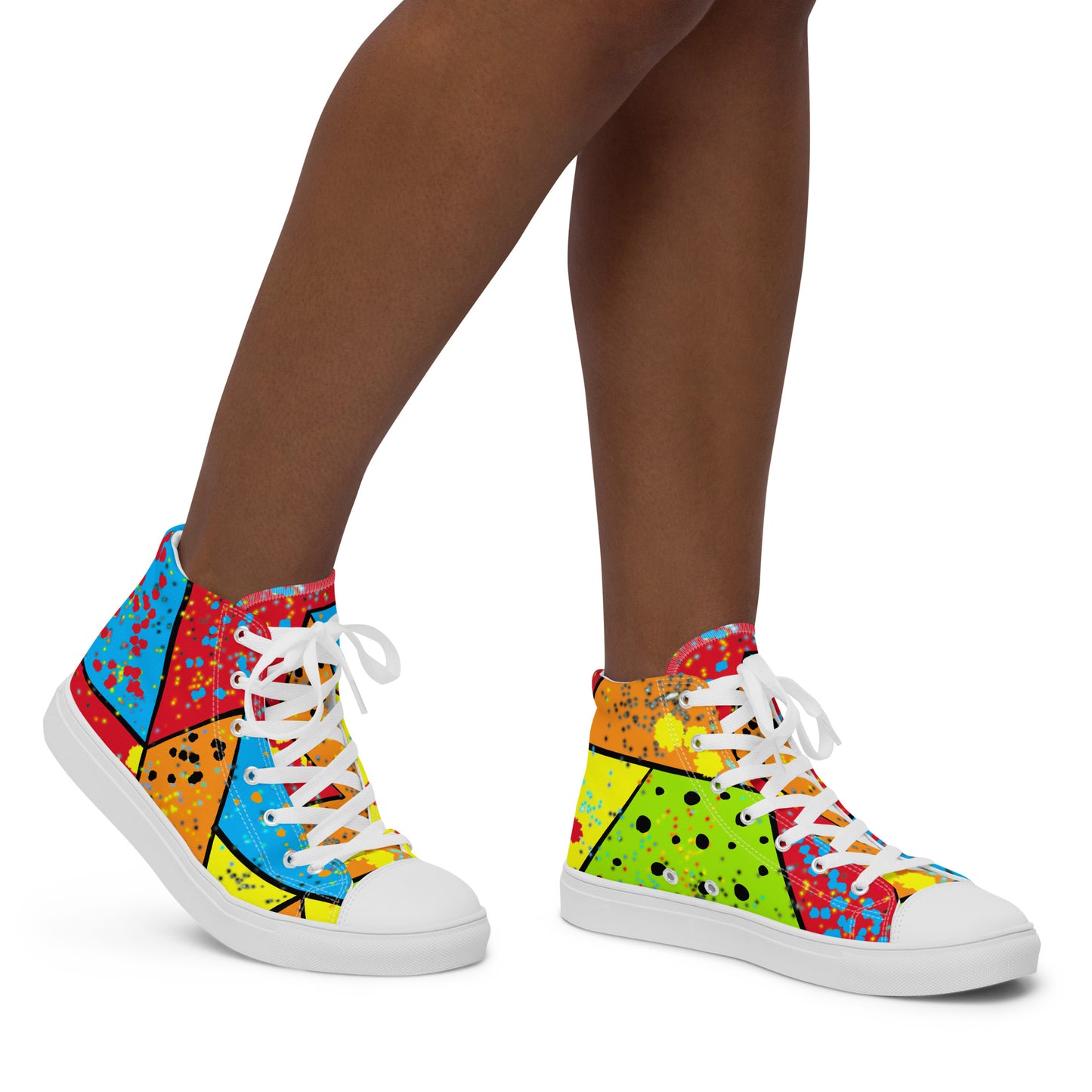 Geometric Colorful Shapes Women’s high top canvas shoes