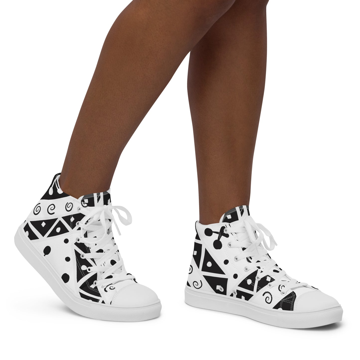 Geometry Abstraction Block Women’s high top canvas shoes