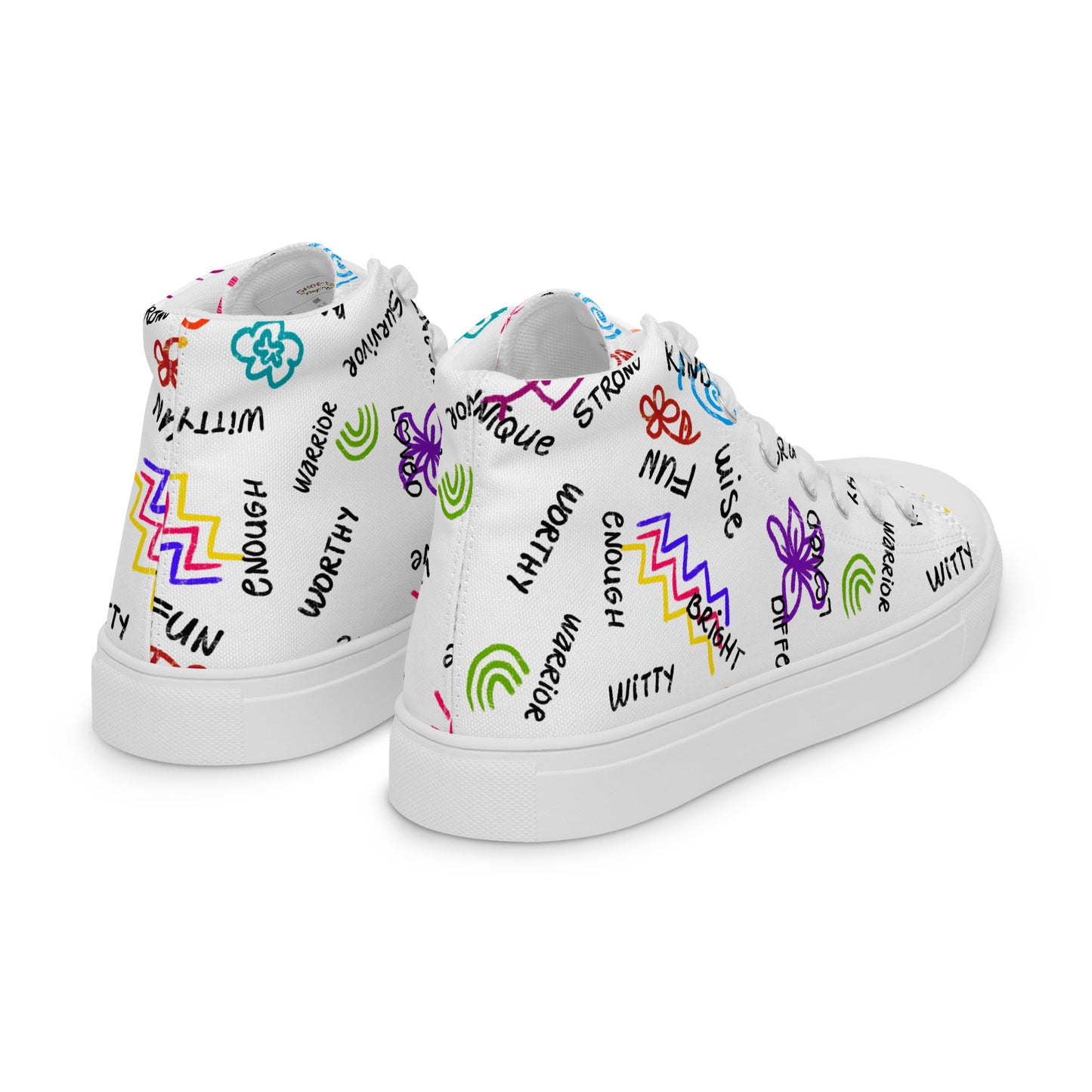 I Am Who I Am Worthy Loved Different Women’s high top canvas shoes