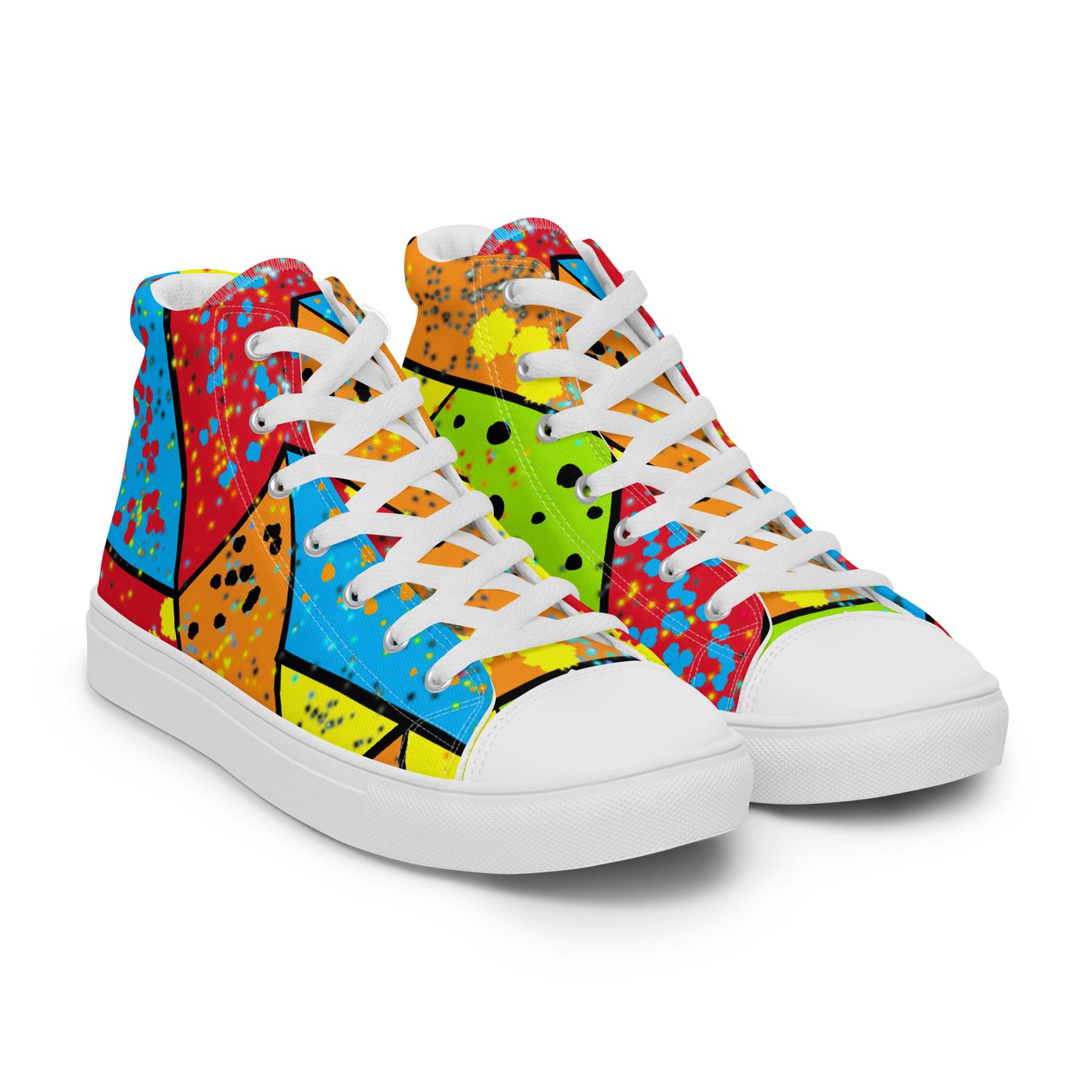 Geometric Colorful Shapes Women’s high top canvas shoes