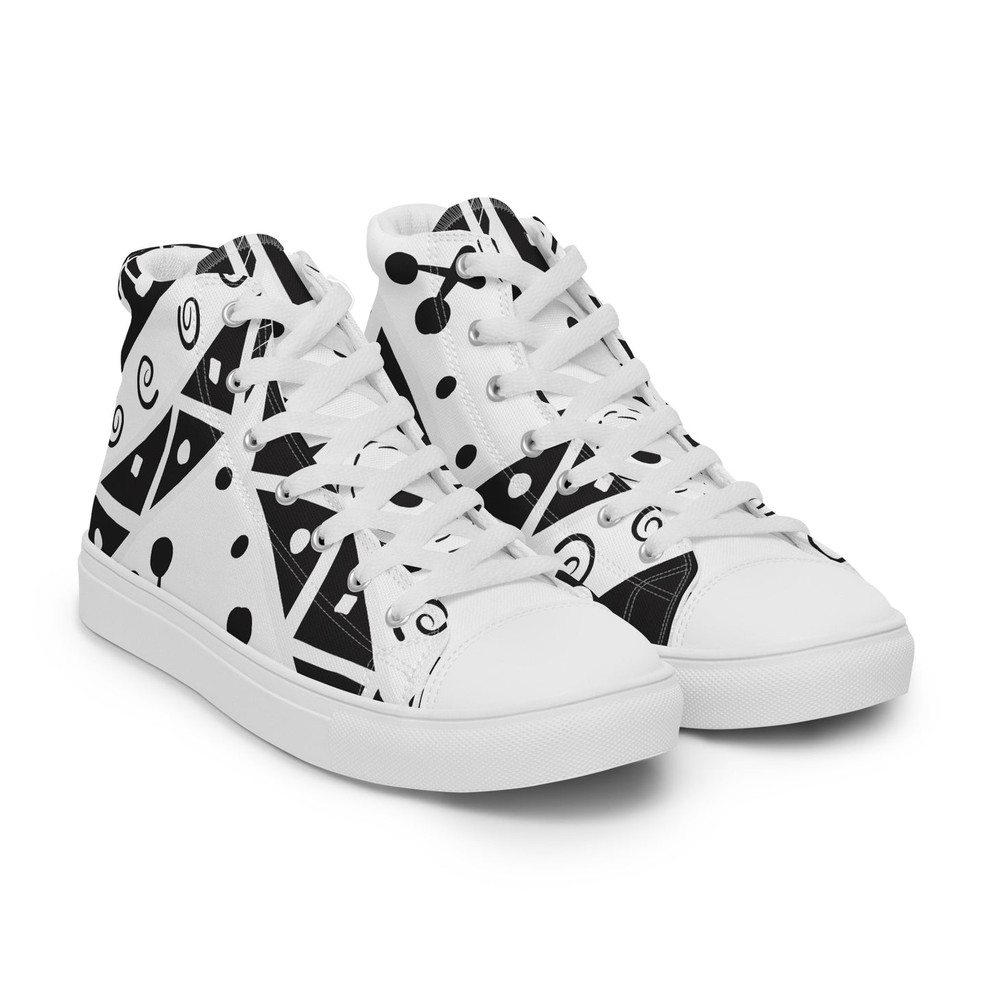 Geometry Abstraction Block Women’s high top canvas shoes