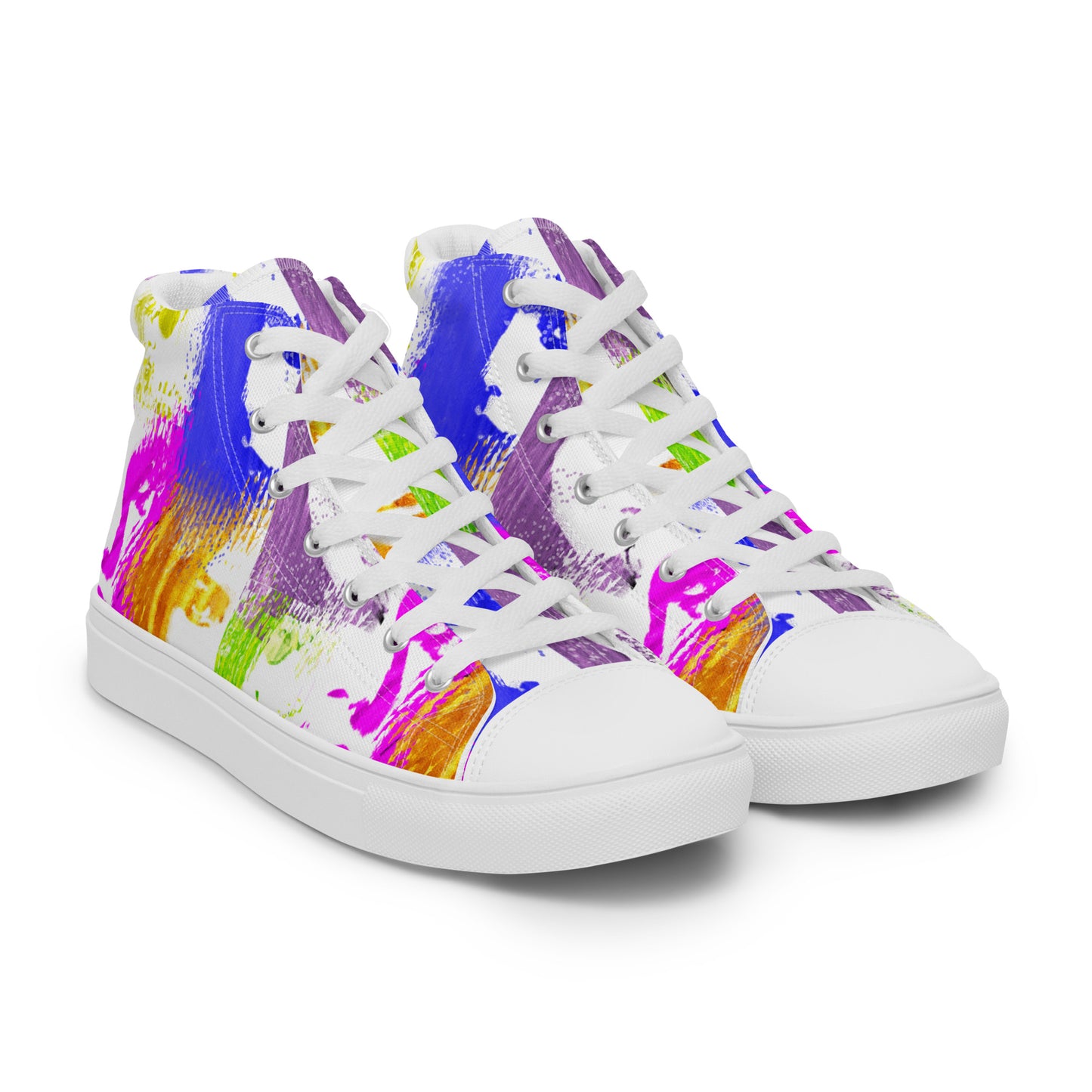 Pop-Art Bold Colorful Faces Women’s high top canvas shoes
