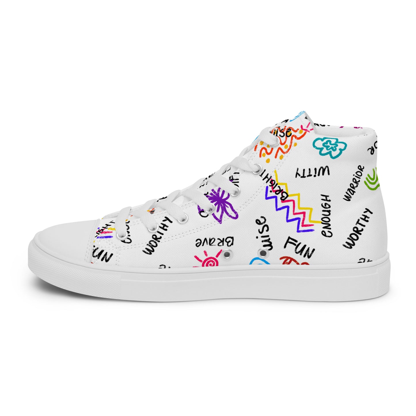 I Am Who I Am Worthy Loved Different Women’s high top canvas shoes