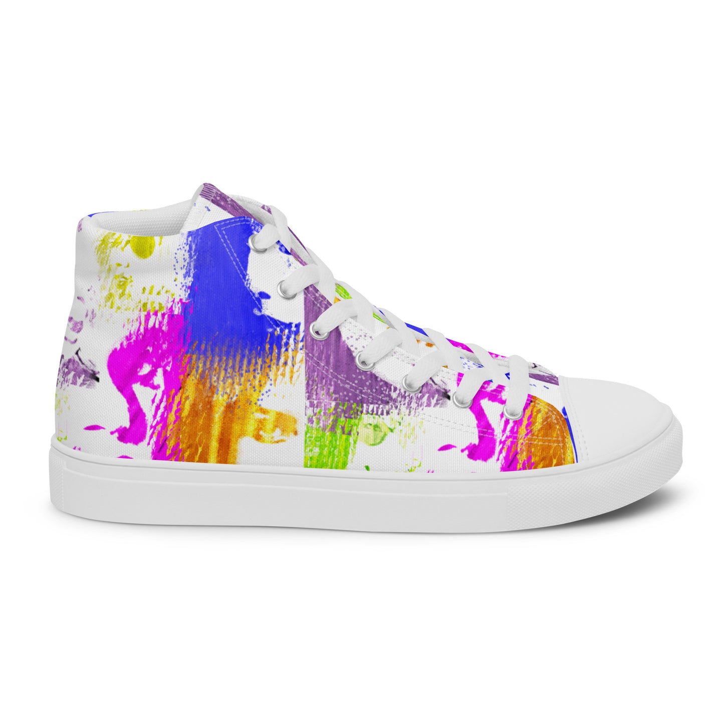 Pop-Art Bold Colorful Faces Women’s high top canvas shoes
