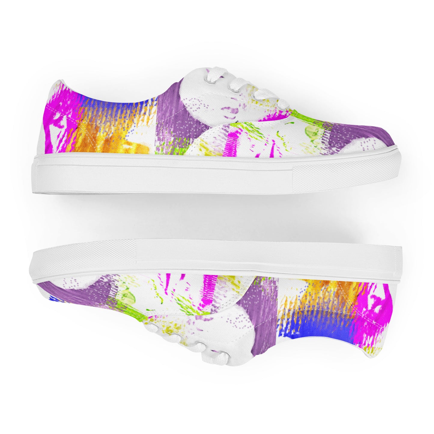 Pop-Art Bold Colorful Faces Women’s lace-up canvas shoes
