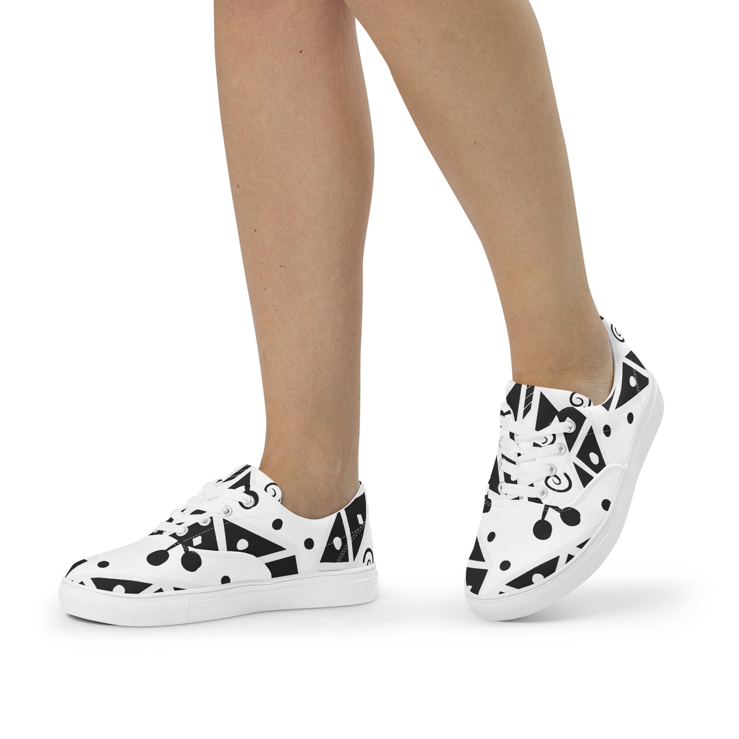 Geometry Abstraction Block Women’s lace-up canvas shoes