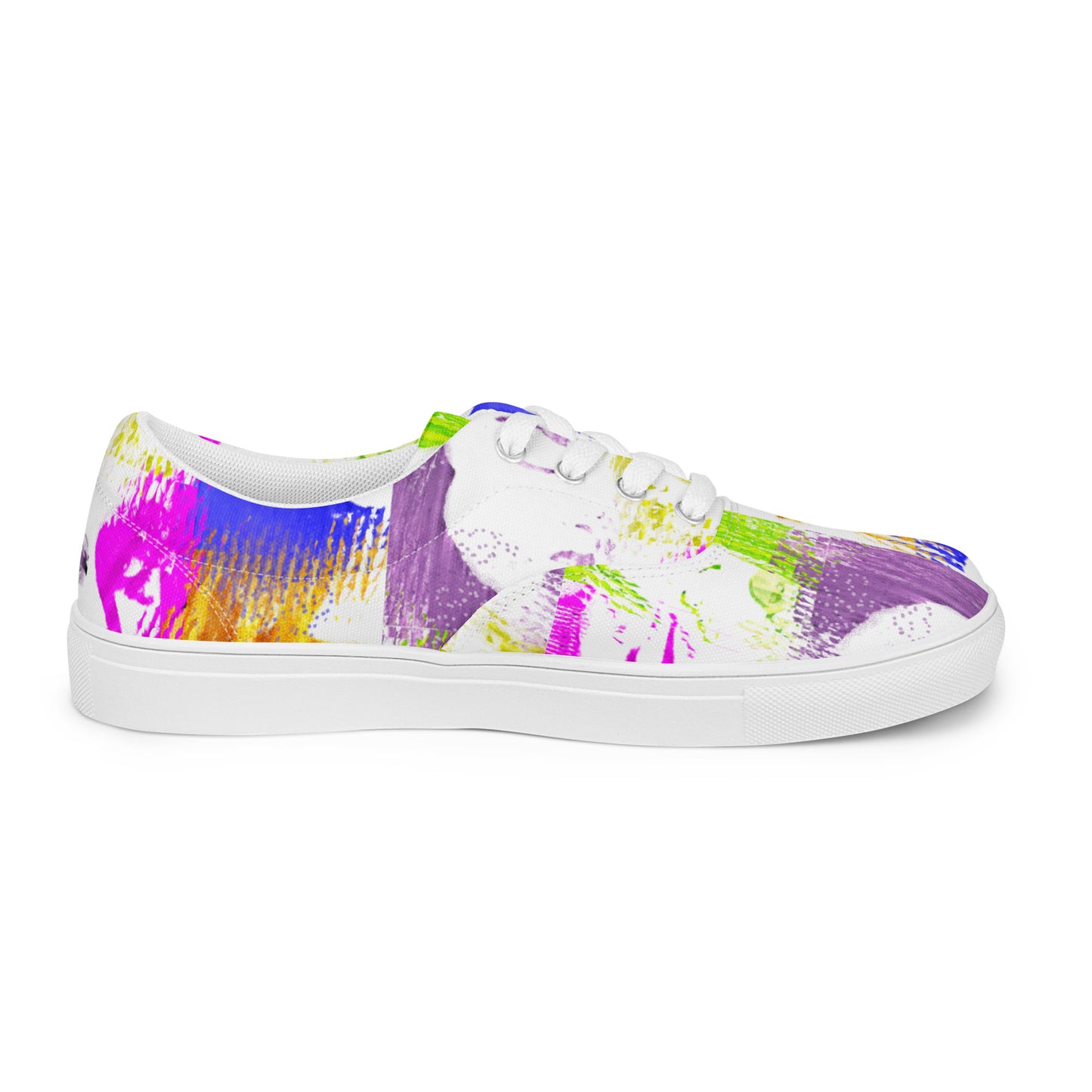 Pop-Art Bold Colorful Faces Women’s lace-up canvas shoes