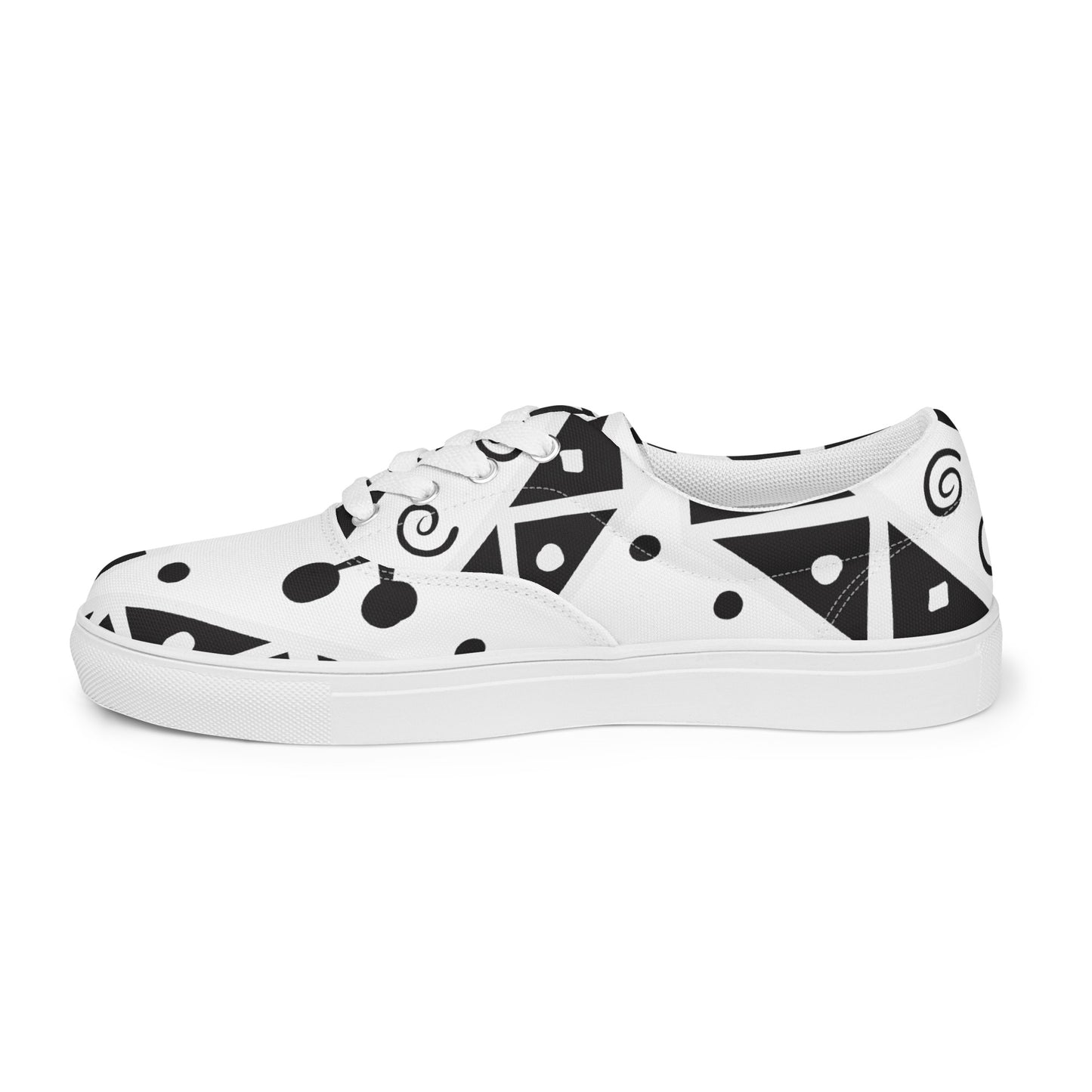 Geometry Abstraction Block Women’s lace-up canvas shoes