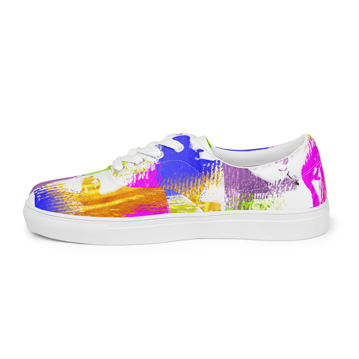 Pop-Art Bold Colorful Faces Women’s lace-up canvas shoes
