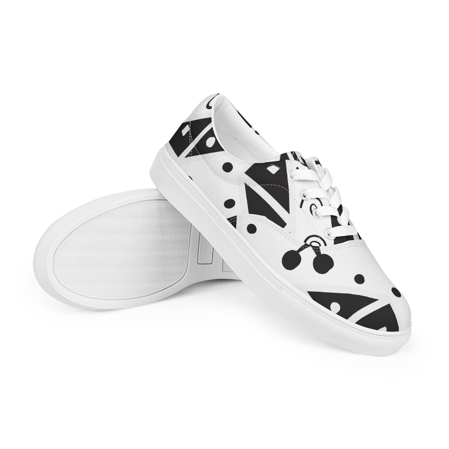 Geometry Abstraction Block Women’s lace-up canvas shoes