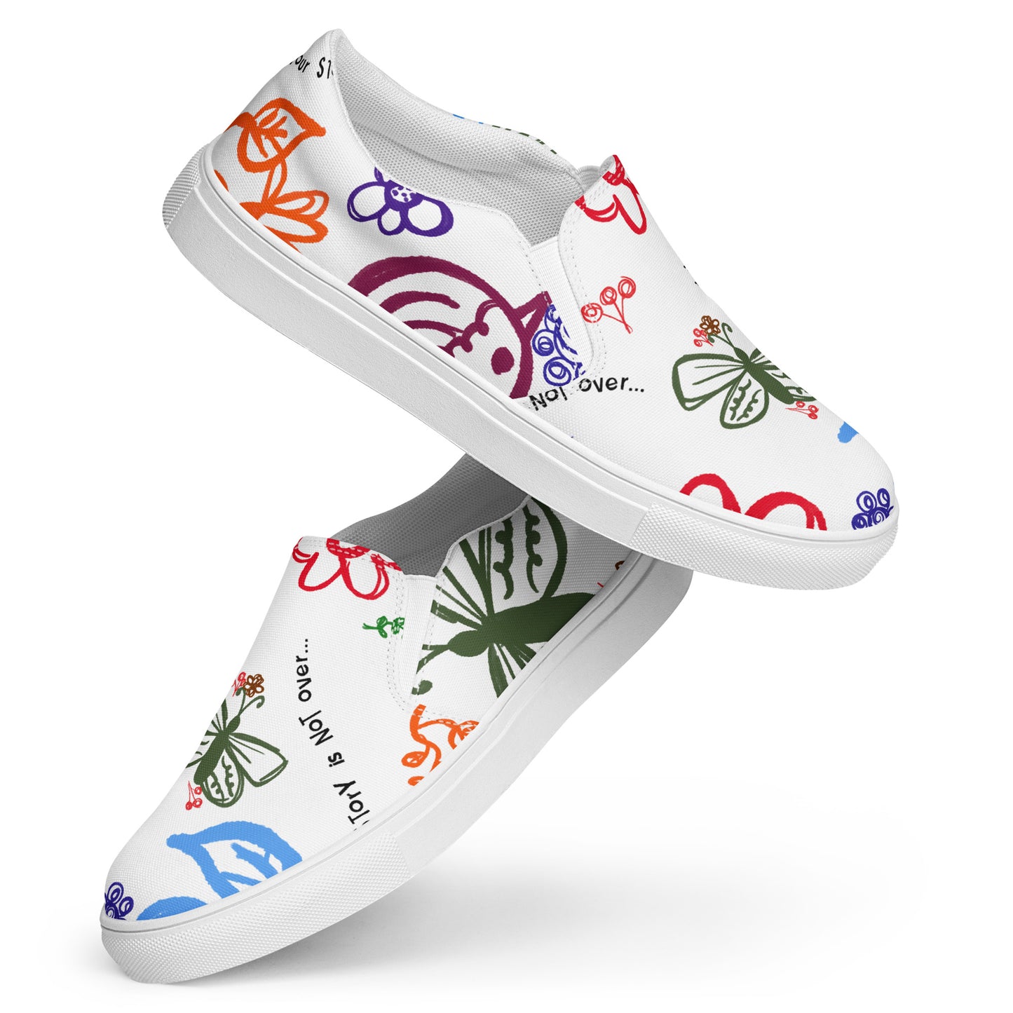 Your Story Is Not Over White Women’s slip-on canvas shoes