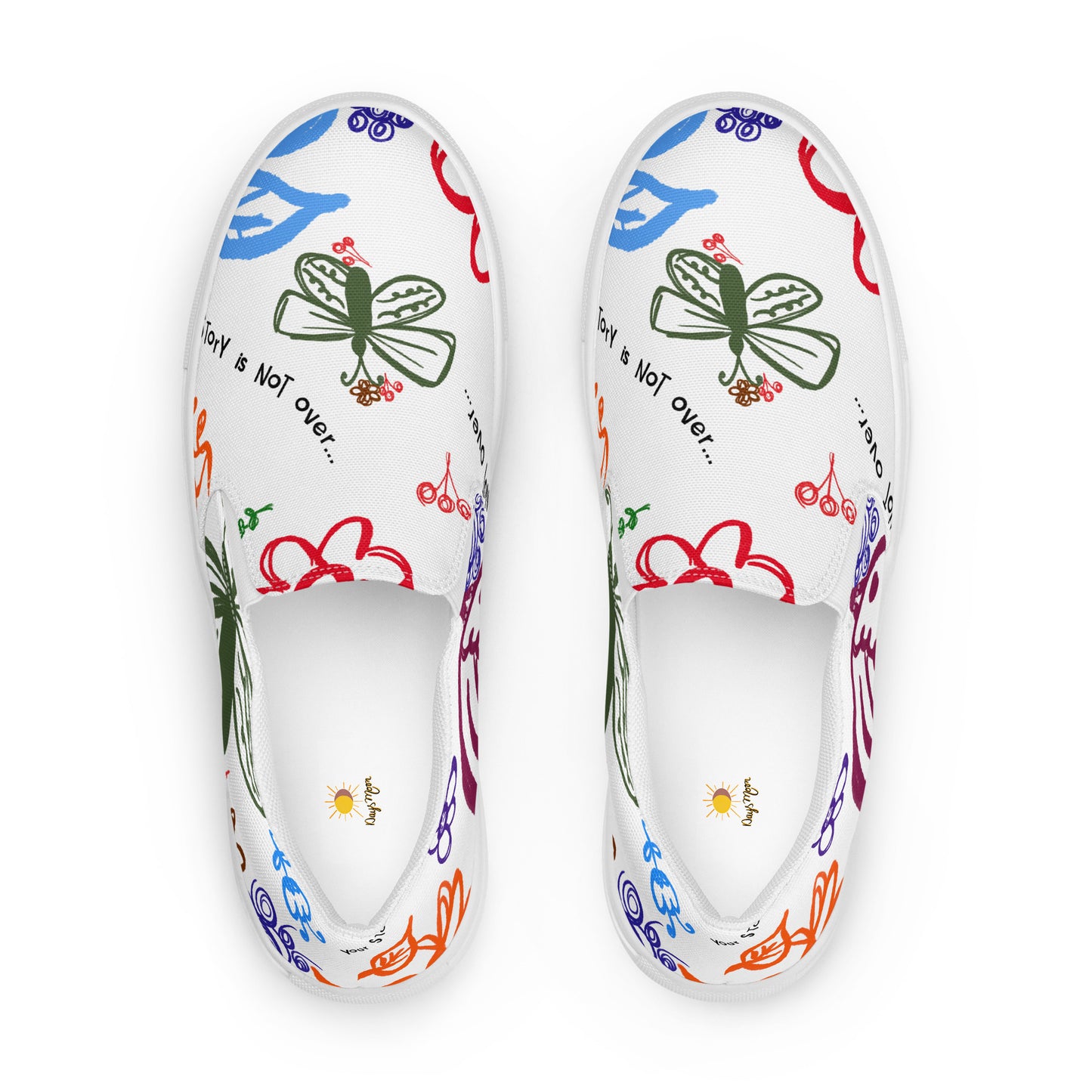 Your Story Is Not Over White Women’s slip-on canvas shoes