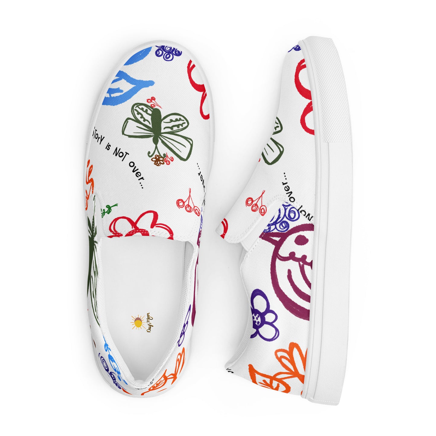 Your Story Is Not Over White Women’s slip-on canvas shoes