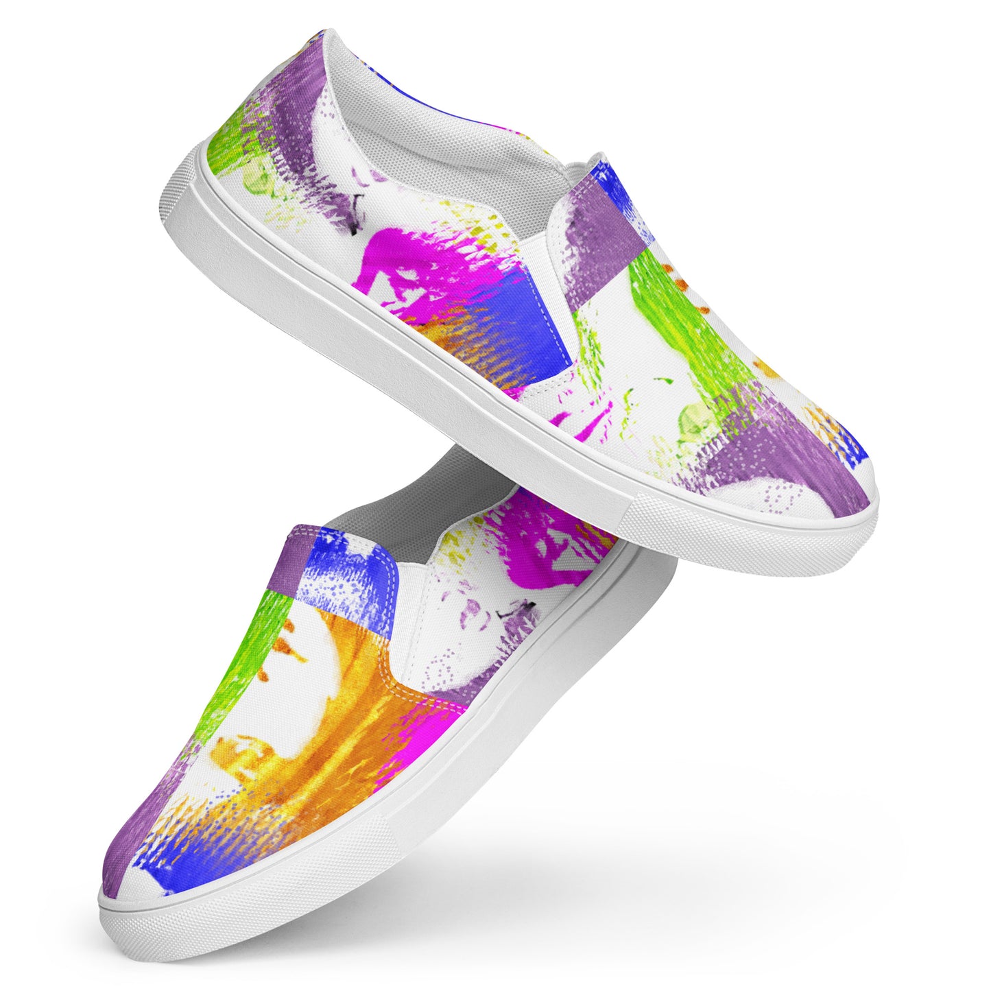 Pop-Art Bold Colorful Faces Women’s slip-on canvas shoes