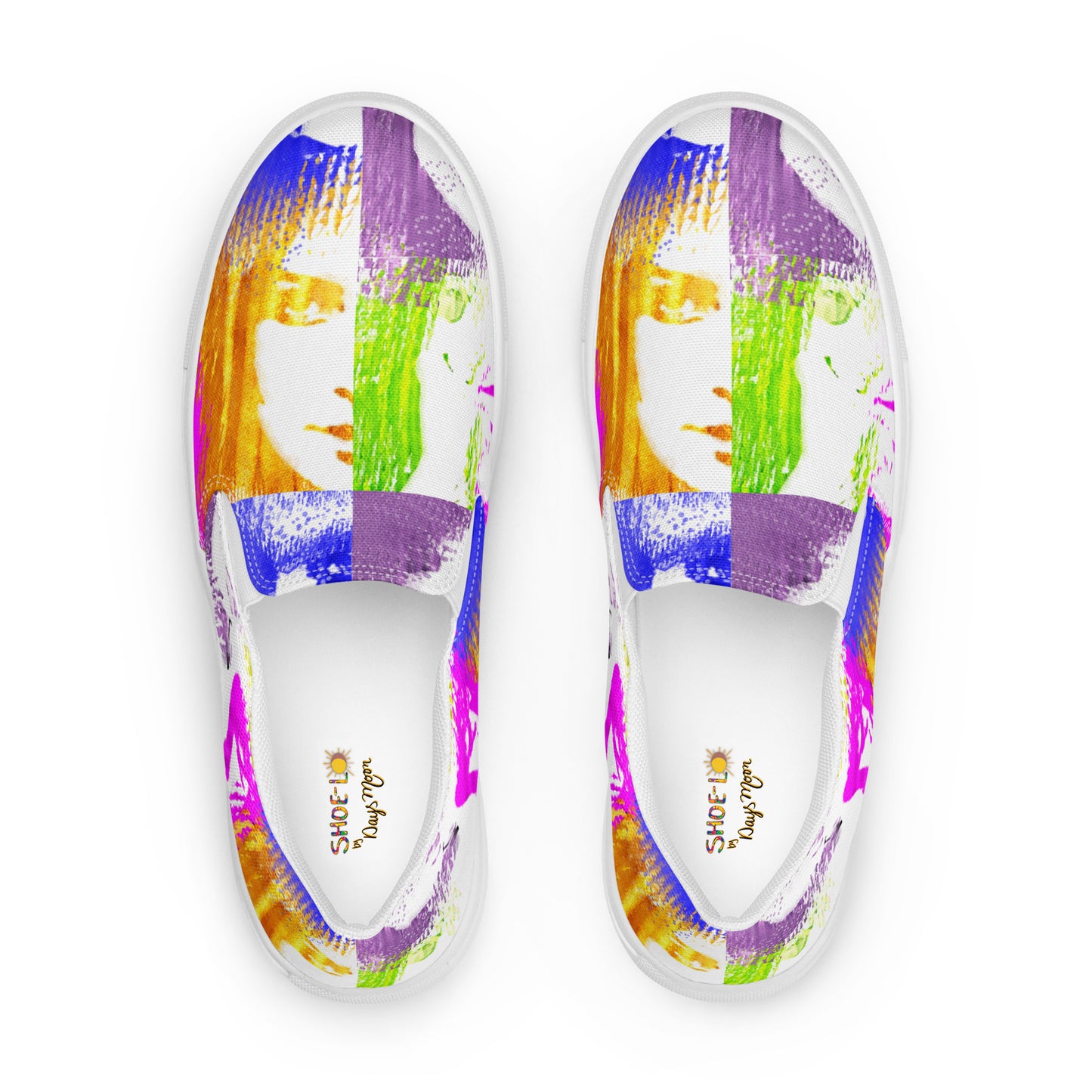 Pop-Art Bold Colorful Faces Women’s slip-on canvas shoes