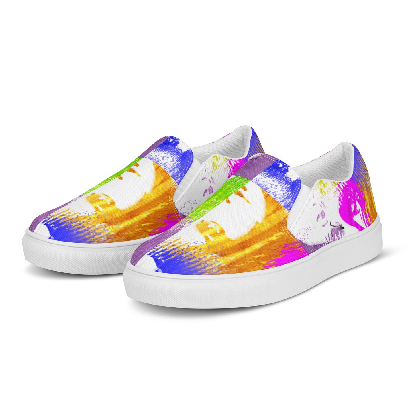 Pop-Art Bold Colorful Faces Women’s slip-on canvas shoes