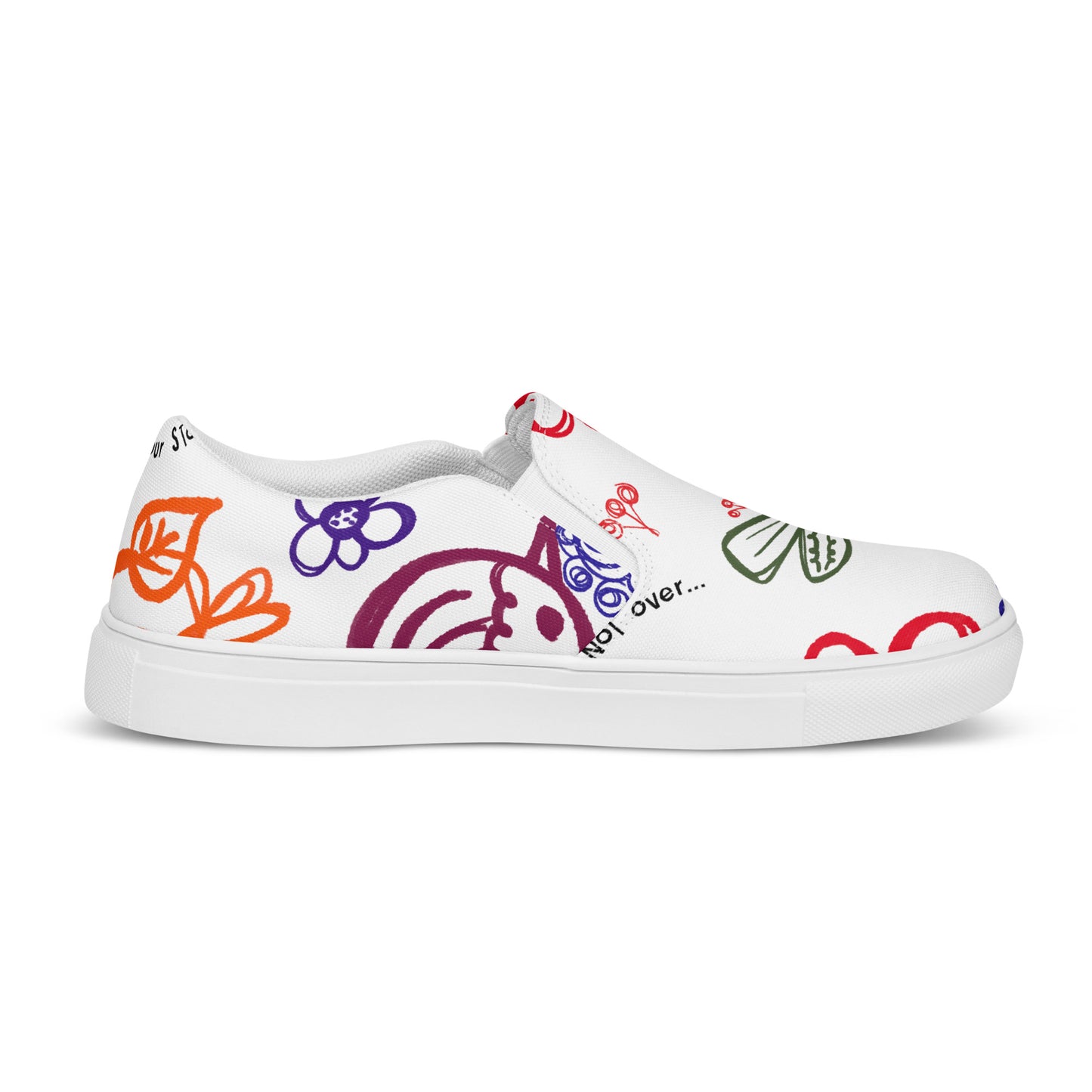 Your Story Is Not Over White Women’s slip-on canvas shoes