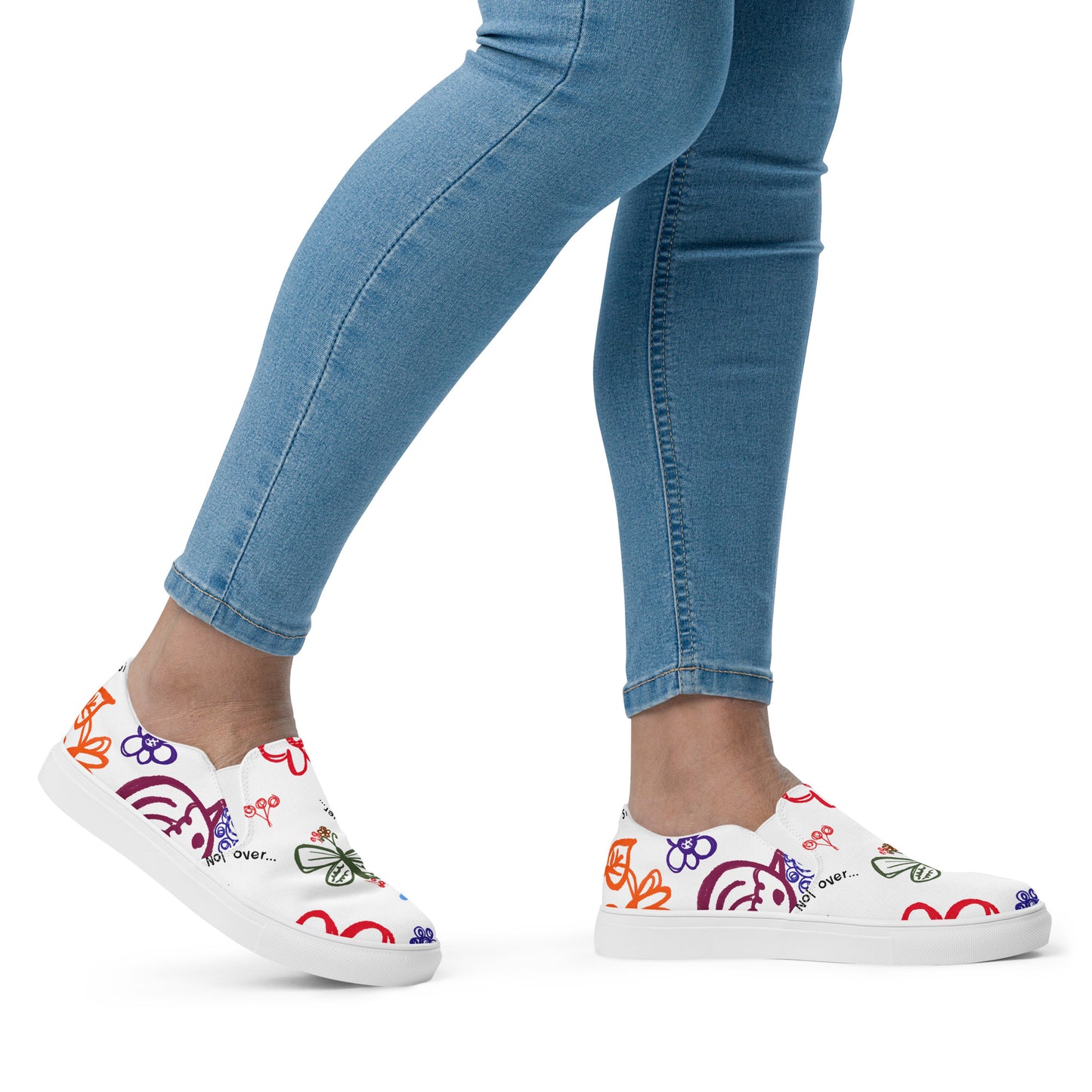 Your Story Is Not Over White Women’s slip-on canvas shoes