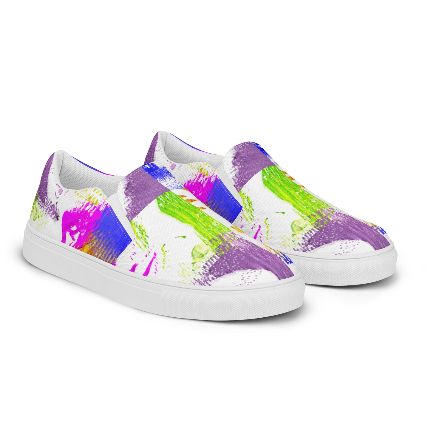 Pop-Art Bold Colorful Faces Women’s slip-on canvas shoes