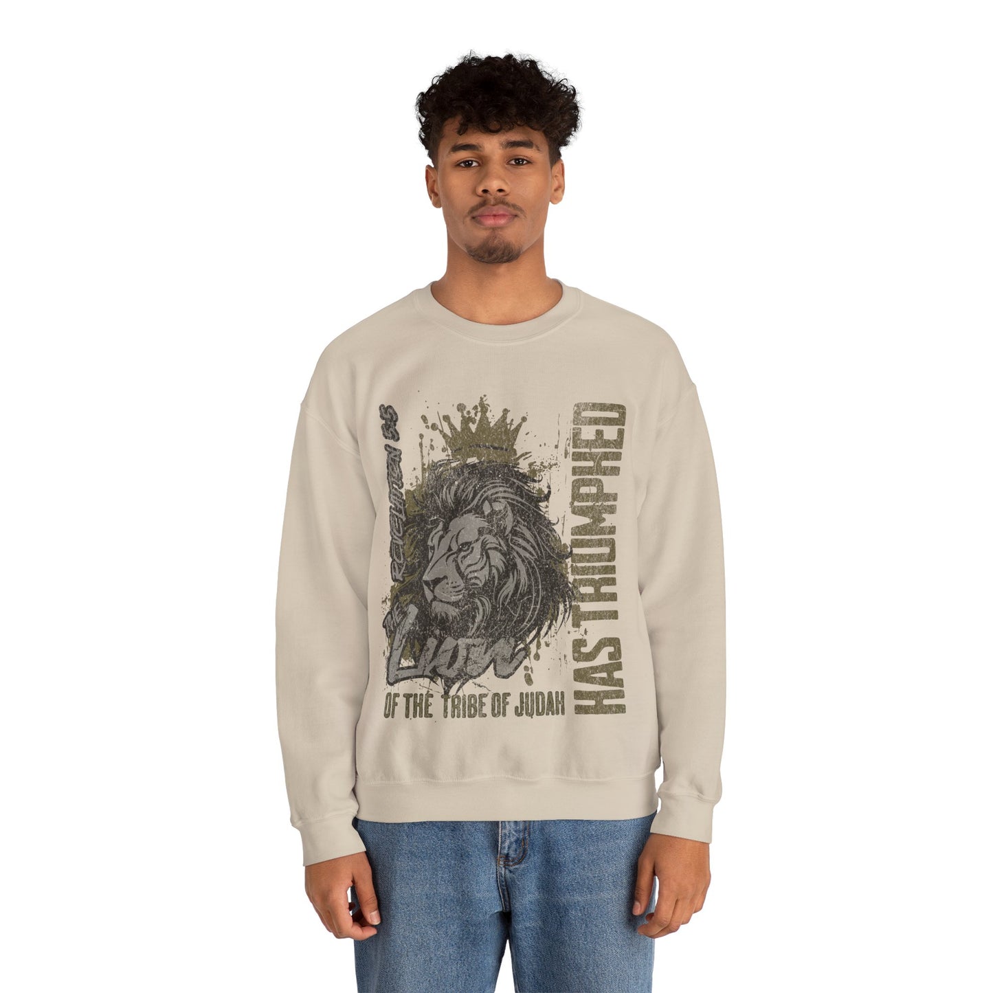 The Lion Of The Tribe Of Judah Has Triumphed Revelation 5:5 - Heavy Blend™ Crewneck Sweatshirt Sweater Pullover