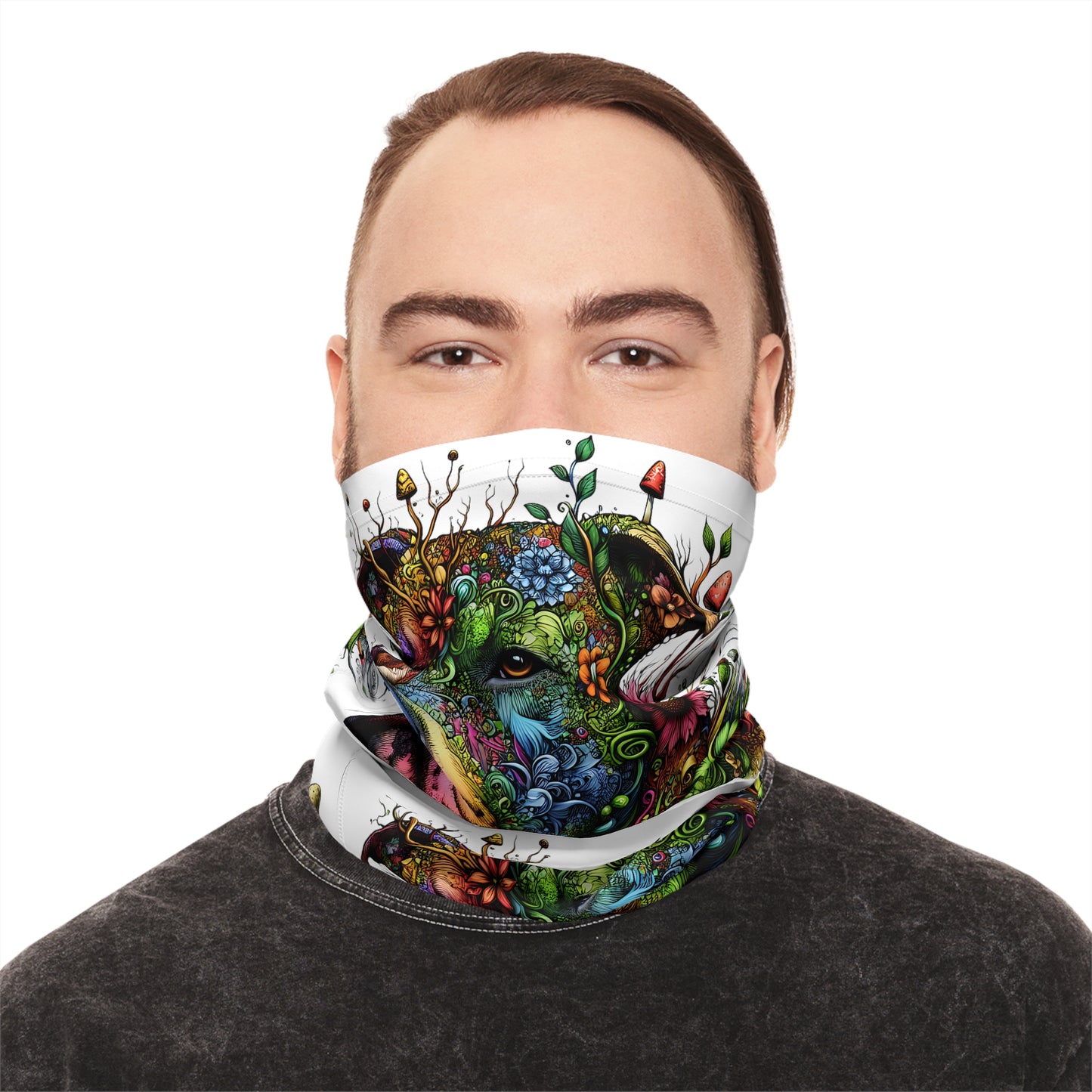 Botanical Pittbull, Pittie dog  - Lightweight Neck Gaiter