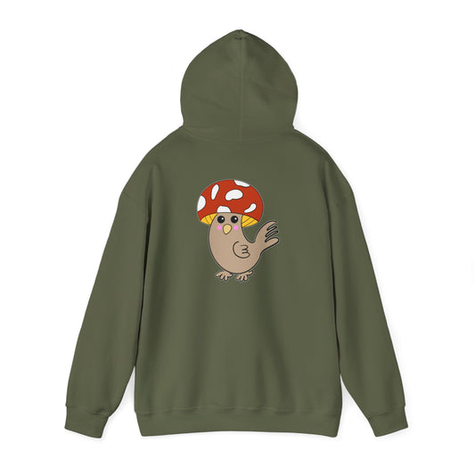 Chicken Mushroom, Shrooms, Humor, Quirky - Unisex Heavy Blend™ Hooded Sweatshirt