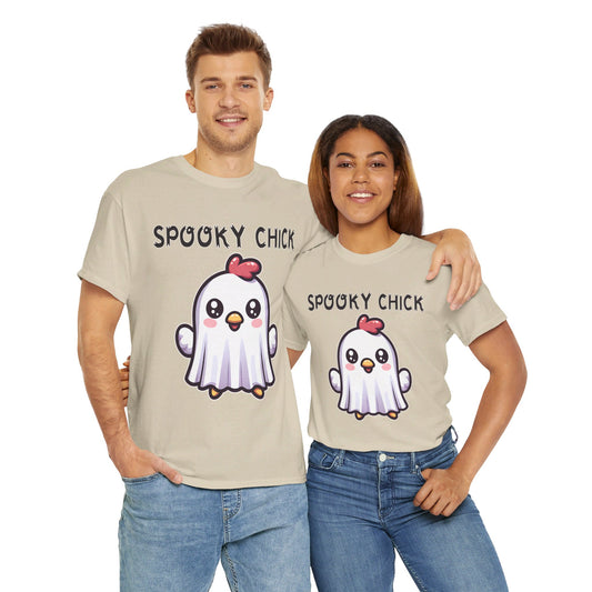 Cute and spooky chick, chicken ghost