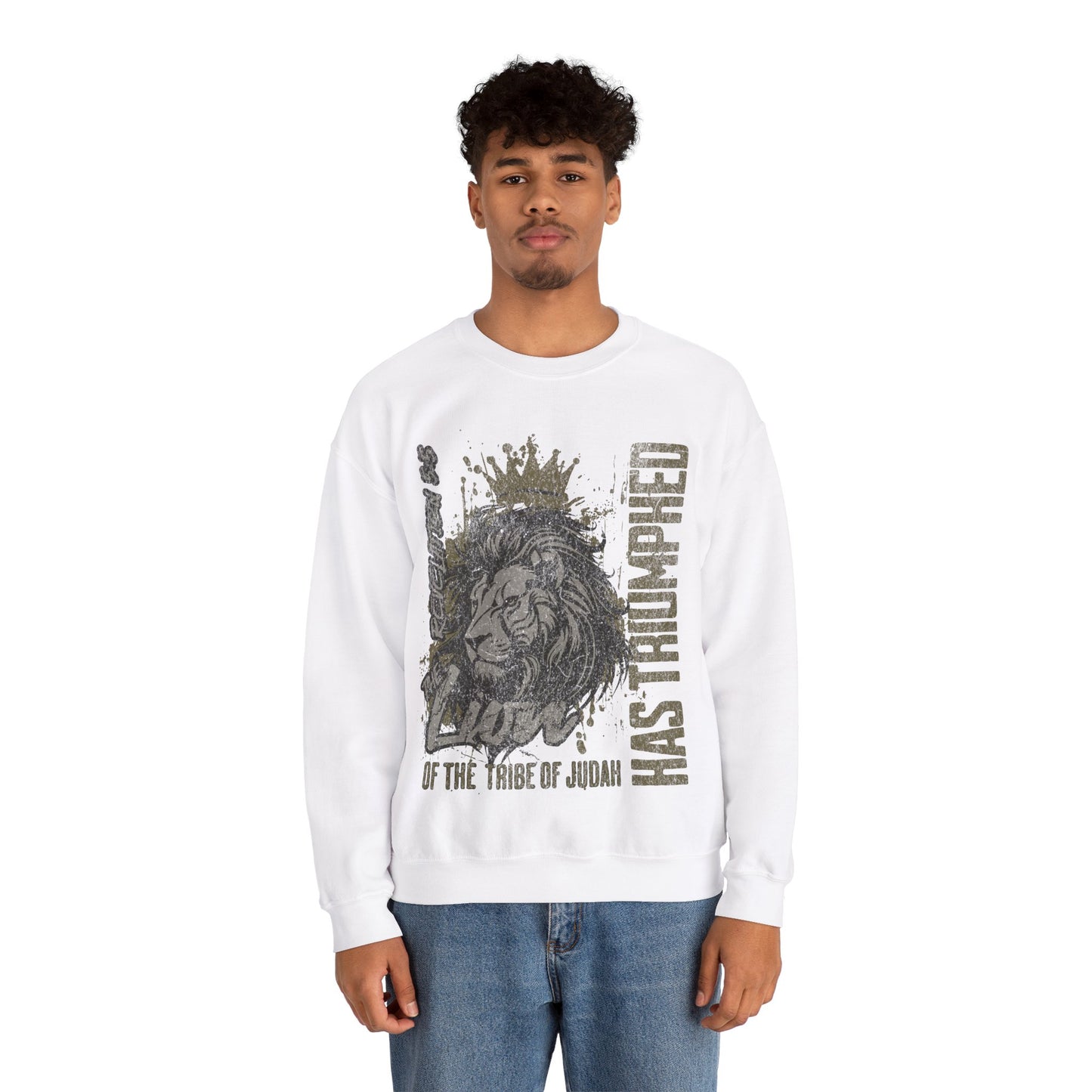 The Lion Of The Tribe Of Judah Has Triumphed Revelation 5:5 - Heavy Blend™ Crewneck Sweatshirt Sweater Pullover