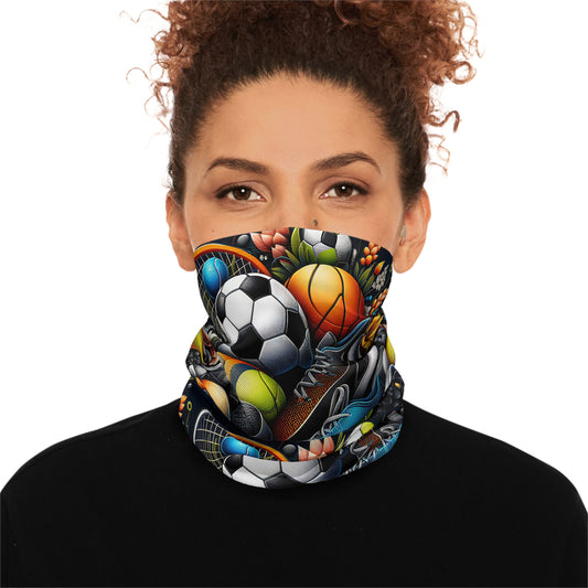 Colorful Sports Collage - Winter Neck Gaiter With Drawstring - Mask