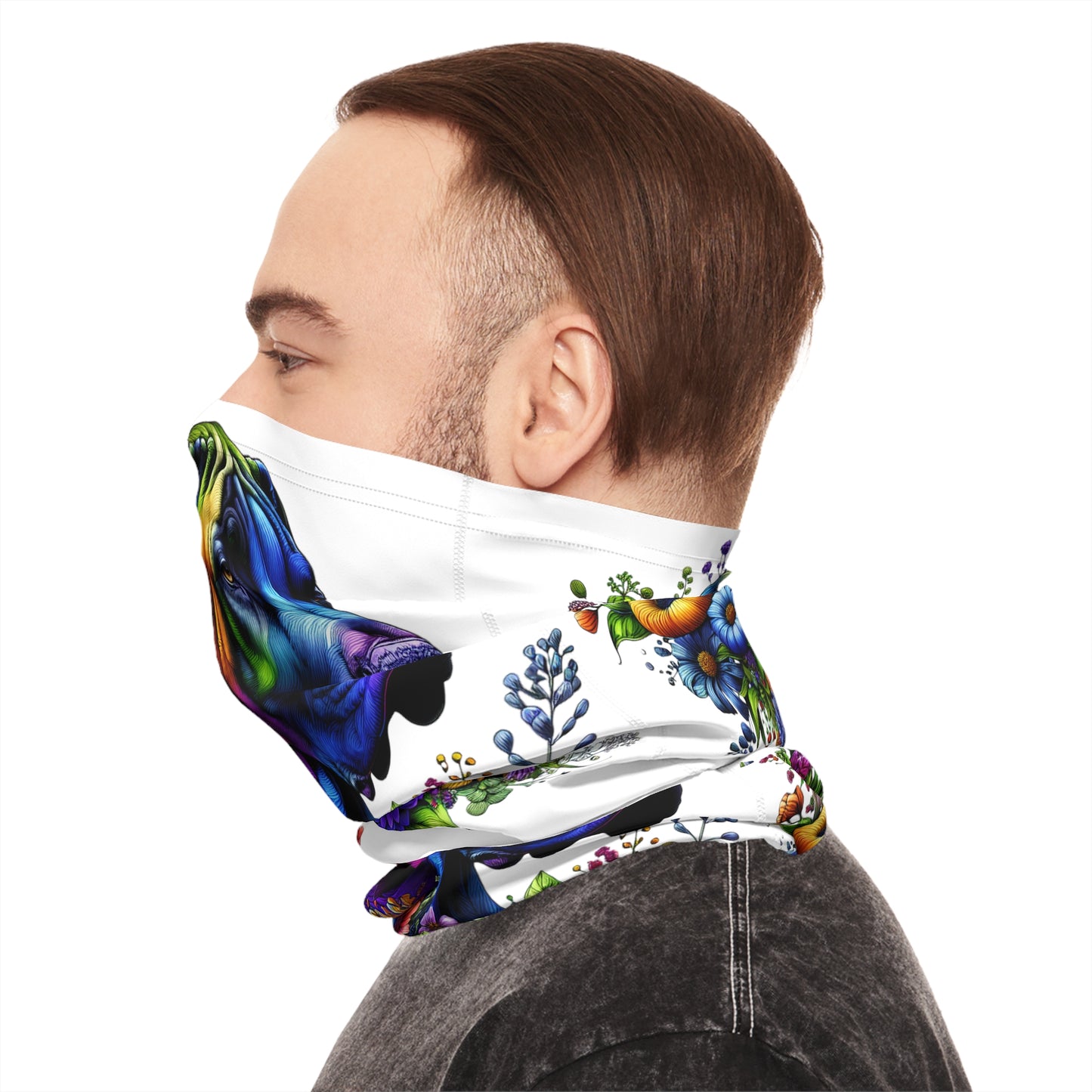 Botanical Great Dane dog - Lightweight Neck Gaiter