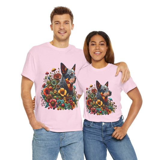 Botanical Australian Cattle dog - Unisex Heavy Cotton Tee