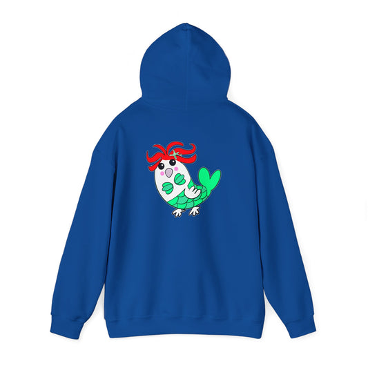 Chicken Mermaid, Humor, Quirky - Unisex Heavy Blend™ Hooded Sweatshirt