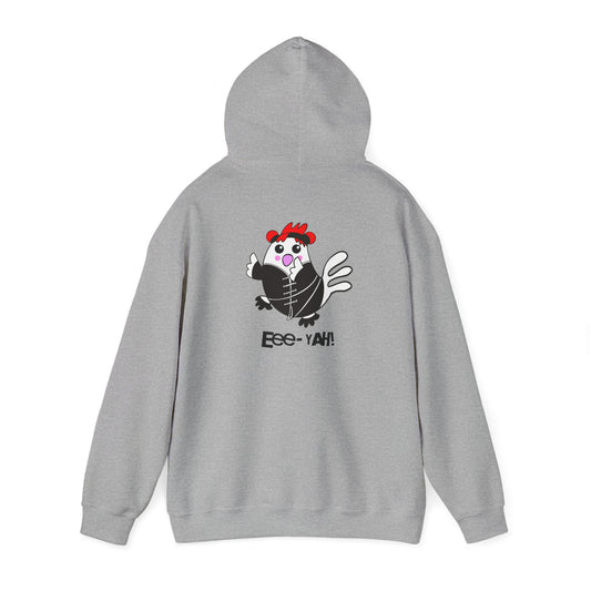 Eee yah! Chicken, Humor, Quirky - Unisex Heavy Blend™ Hooded Sweatshirt