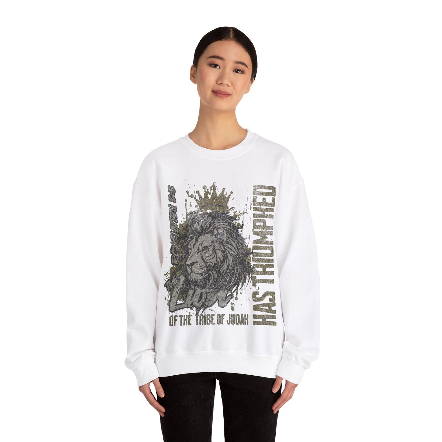 The Lion Of The Tribe Of Judah Has Triumphed Revelation 5:5 - Heavy Blend™ Crewneck Sweatshirt Sweater Pullover