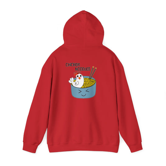 Chicken Noodles, Humor, Punny, Quirky - Unisex Heavy Blend™ Hooded Sweatshirt