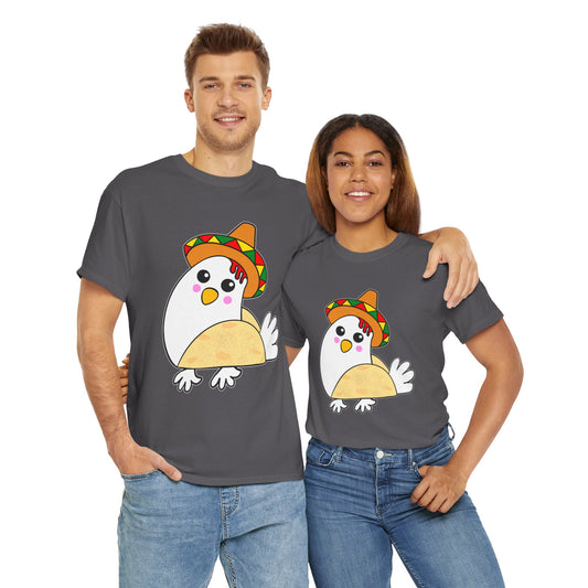 Chicken Taco, Humor, Punny, Quirky - Unisex Heavy Cotton Tee T-shirt