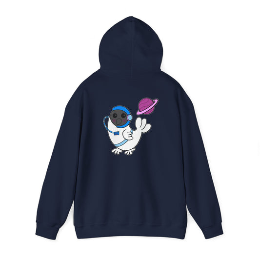 Chicken Astronaut, Galaxy, Humor, Quirky - Unisex Heavy Blend™ Hooded Sweatshirt