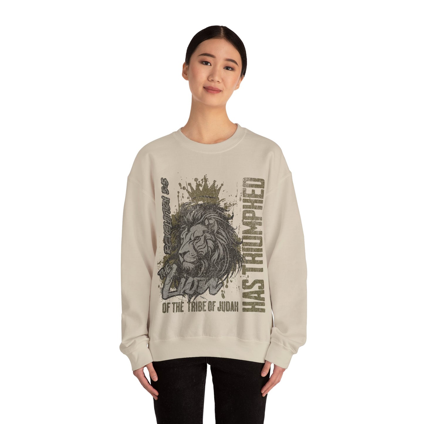 The Lion Of The Tribe Of Judah Has Triumphed Revelation 5:5 - Heavy Blend™ Crewneck Sweatshirt Sweater Pullover